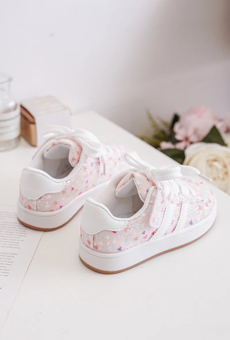 Baskets Enfant à Scratch – Chaussures Sport Enfant – Confortables et Légères – Blanc à Motifs Multicolores