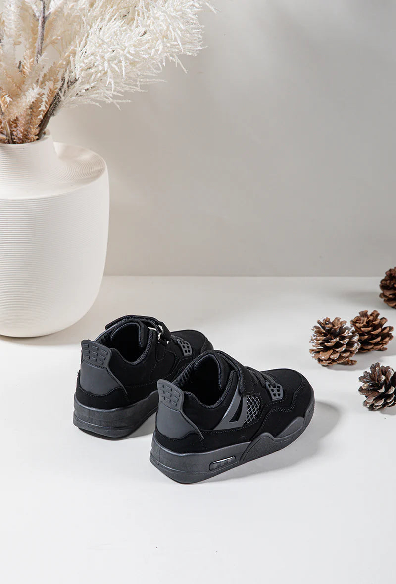 Baskets Enfant à Scratch – Chaussures Sport Enfant – Confortables et Légères – Noir