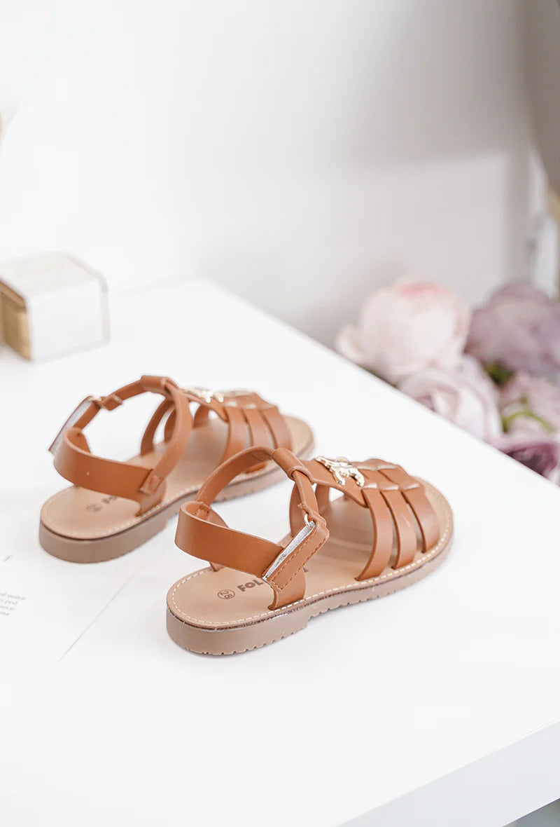 sandale Violette Camel