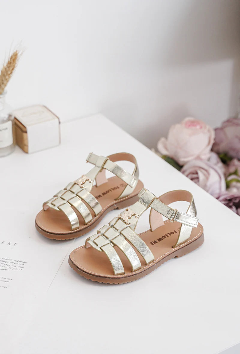 sandale Violette Dorée