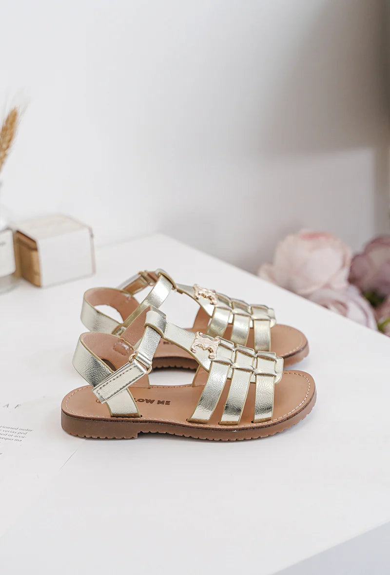 sandale Violette Dorée